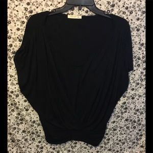 Arden B Tie Knot Cap Sleeve Blouse